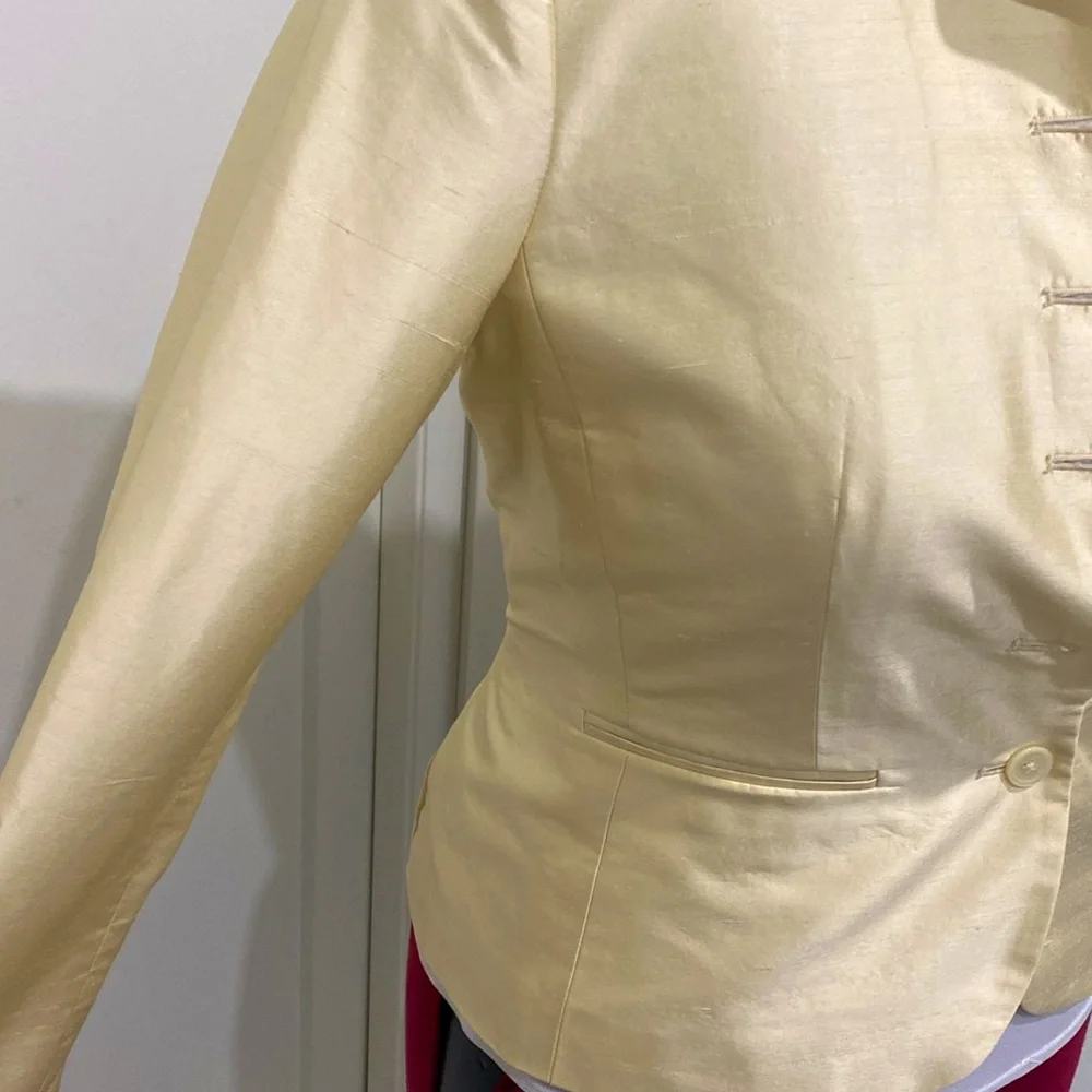 Ralph Lauren 💯% Silk Champagne Blazer / Jacket |Size 6 - Picture 10 of 12